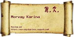 Morvay Karina névjegykártya